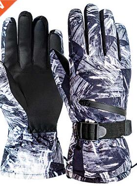 Winter Snowboard Ski Gloves PU Leather Non-slip Touch Screen