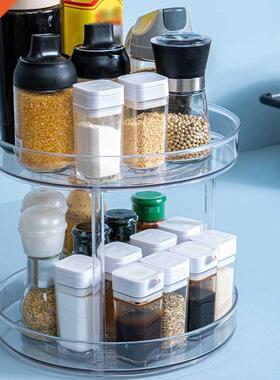 Transparent Rotating Seasoning Bottle Storage Boxes
