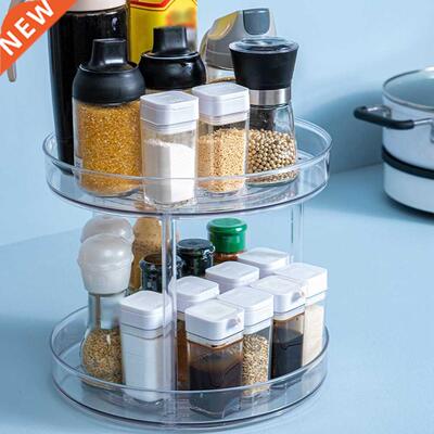 Transparent Rotating Seasoning Bottle Storage Boxes