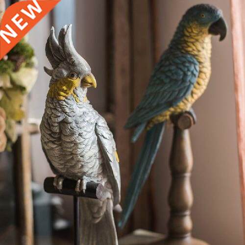 Blue Wing Macaw Resin Decoration Ornaments Decor Living