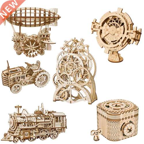Robotime ROKR  3D Wooden Puzzle Mechanical Gear Drive Mod