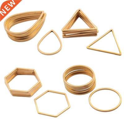 10Pcs Stainless Steel Gold Plated Teardrop Earrings Connecto