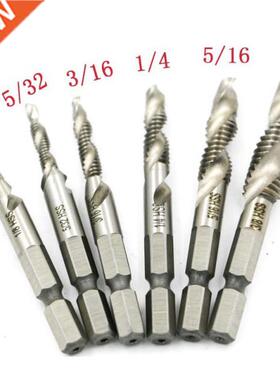 Hand Tap Drill 6pcs/set Hex 1/4 Hex Shank Drill Bit HSS Scr