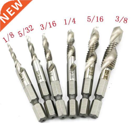 Hand Tap Drill 6pcs/set Hex 1/4 Hex Shank Drill Bit HSS Scr