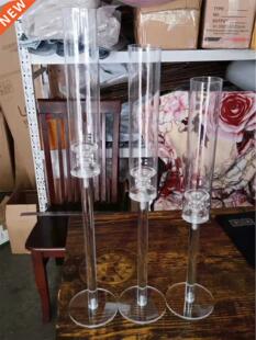 3 Pcs Crystal Candle Holders Acrylic Candlestick Centerpiece