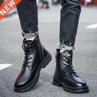 Leather Shoes for Snow Men Boots Autumn Winter Waterproof