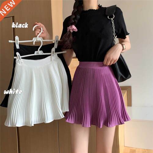 New college style high waist retro A-line pleated skirt wome