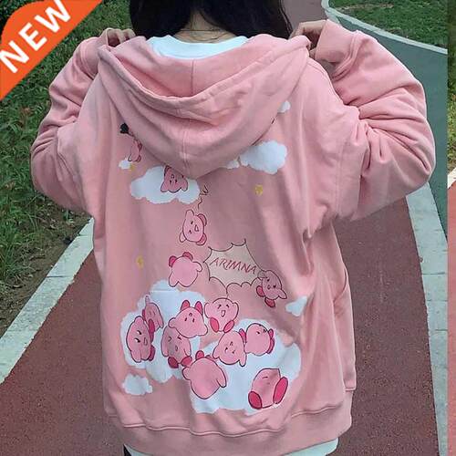 Funny Zipper Sweatshirt Girls Cute Cartoon Anime Hoodies Aut