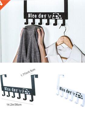 6 Hooks Holder Panda Removable Storage Rack Over the Door Ho