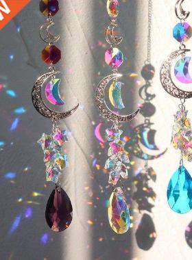 Crystal Wind Chime Moon Sun Catcher Hexagon Diamond Rainbow