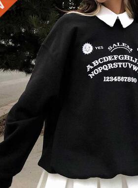 InsGoth Black Grunge Oversized Hoodies Gothic Hajuku Stree