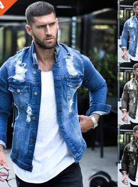 Jeans Jakcet Coat Men Blue Black Denim Jackets Male 2022 Spr