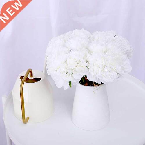 5pcs Silk Peonies Artificial Flowers White Wedding Home Deco