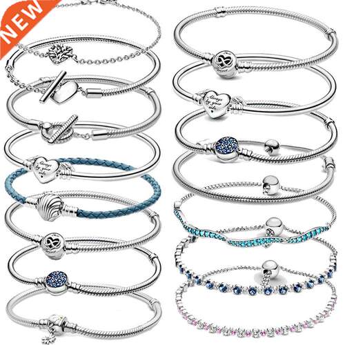 New 925 Sterling Silver Charm Bracelet Rose Golden Color Dai