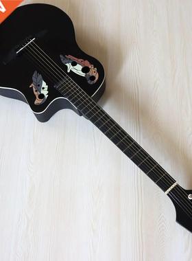 stock 38 inch round back 6 string electric acoustic guitar