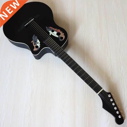stock 38 inch round back 6 string electric acoustic guitar