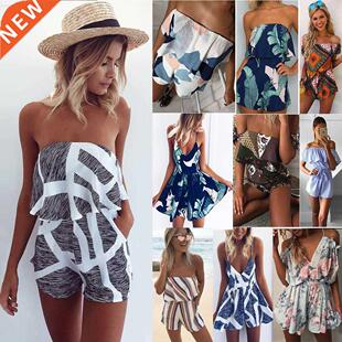 Women V-neck Lotus Edge Stripe Printed Loose Couplet Pants