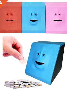 Cute Face Bank Money Safe Box Piggy Banks Eats Sensor Coin B