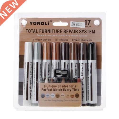 17Pcs Furniture Touch Up Kit Markers & Filler Sticks Woo