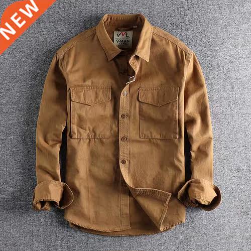 Cargo irt For Men Long Sleeve Premium Cotton Solid Color W