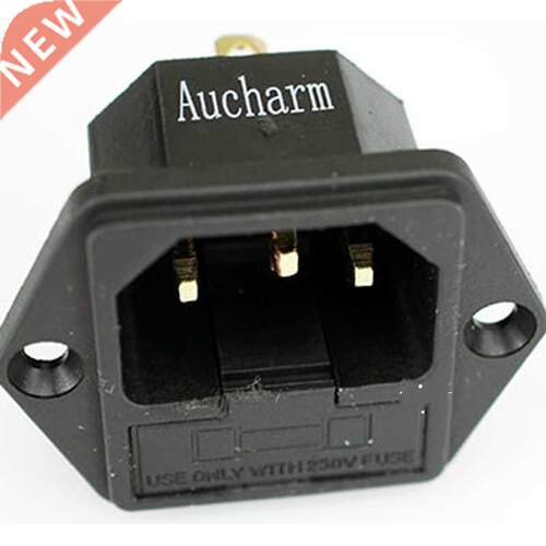 Aucharm Gold Plated Copper IEC Socket Fuse Seat HIFI Audio P