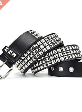 2021 new luxury square bead rivet belt metal pyramid straps