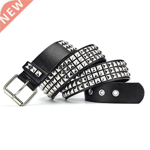 2021 new luxury square bead rivet belt metal pyramid straps