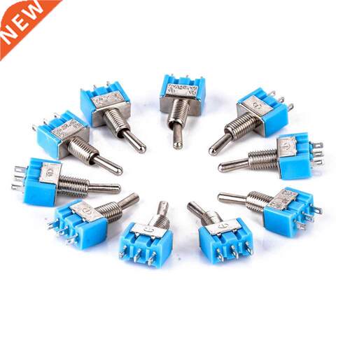 10pcs Mnature Toggle Swtches Blue MTS-102 3-Pn SPDT ON-O