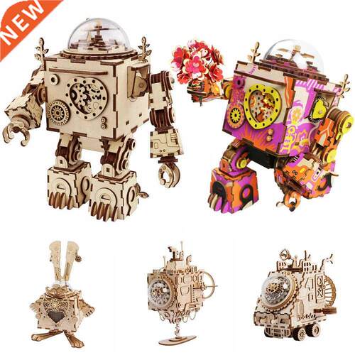 Robotime 5 Kinds Fan Rotatable Wooden  Steampunk Model Bu