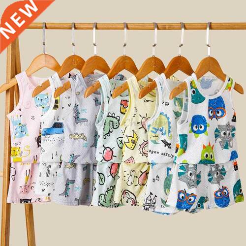 oy Girl Summer Sleeveless Cotton Vest Pajas Sets Girls Un