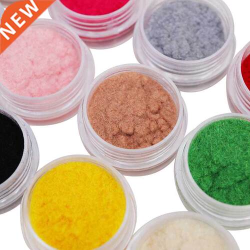 12 Color/Set Velvet Nail Glitter Polish Nail Art Powder Pigm