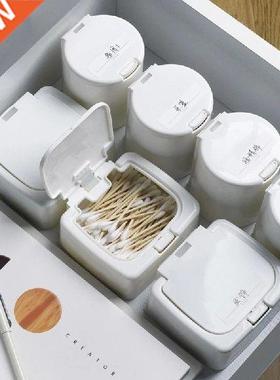 Mini Storage Box with Cotton Swab Tag Toothpick Box Makeup