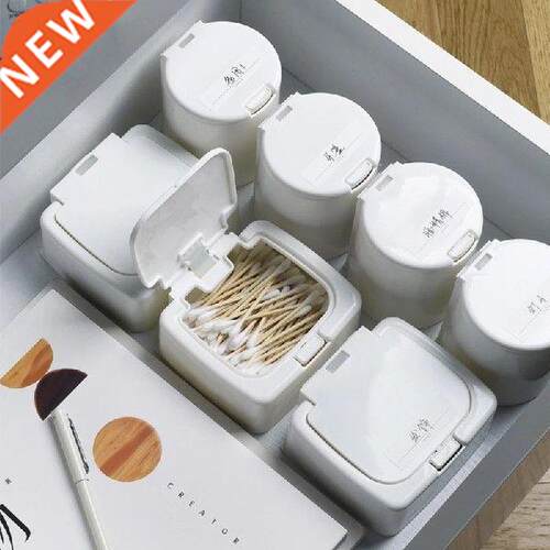 Mini Storage Box with Cotton Swab Tag Toothpick Box Makeup