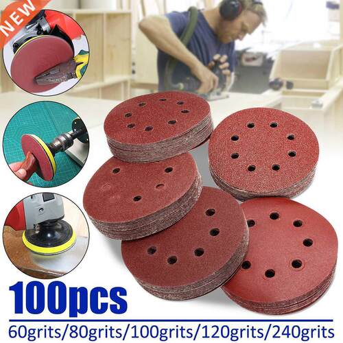 100pcs 125mm/5'' Orbit Snding Polishing Sheet Sndpper Rou