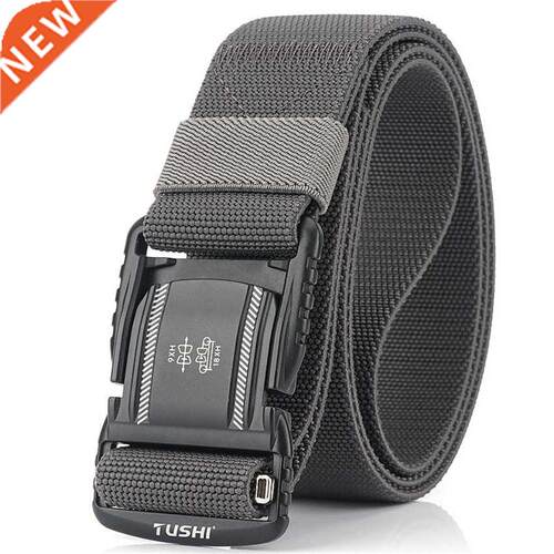 Elastic Men Belt Alloy Magnetic Buckle Outdoor Working Tacti