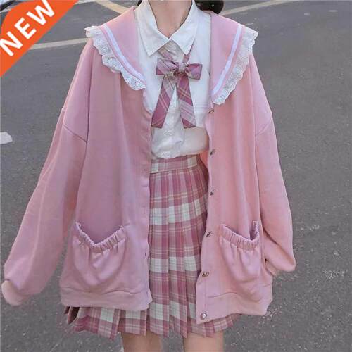 Autumn Sweet Women Hoodies Loose Hooded Sailor collar Cute L
