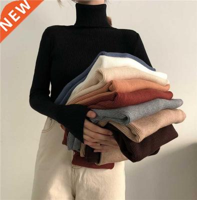 Women Turtleneck Sweaters Autumn Winter Korean Slim Pullover