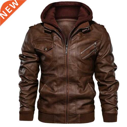 New Men's Leather Jackets Autumn Casual Motorcycle PU Jacket