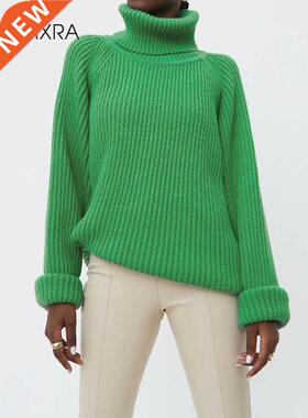 Wixra Women Basic Turtleneck Sweater Warm Thick Loose Pullov