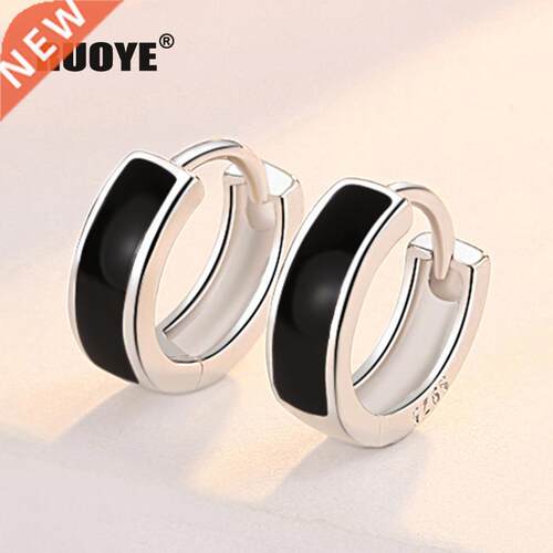 Fashion Silver Color Round Black Earring For Women classic h
