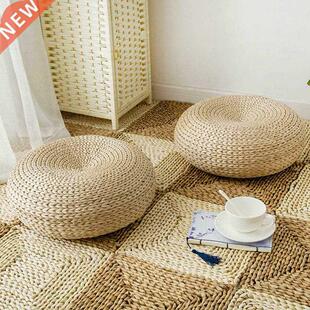 Natural Straw Round Ottoman Tatami Cushion Floor Chair Cushi