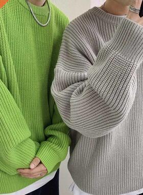 Sweaters Men Crewneck Pure Color Knitted Sweaters Autumn Win