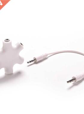 1Set 6 Way Ports Male to 2  4 5 Female Audio Earphone Jack