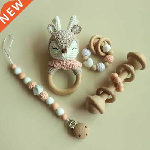 BPA Free Crochet Baby Teether Newborn Dummy Holder Pacifier