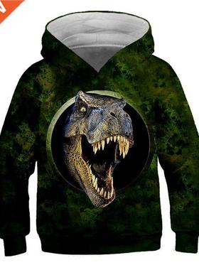 Boys Cool Dinosaur Patterning 3D Hoodies Autumn Teen Kids An