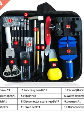 147pcs Watch Repair Tool Kit Watchmaker Link Pin Remover Cas