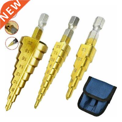 pcs/Set Drill Bit Set HSS Steel Straight Groove Step Drill