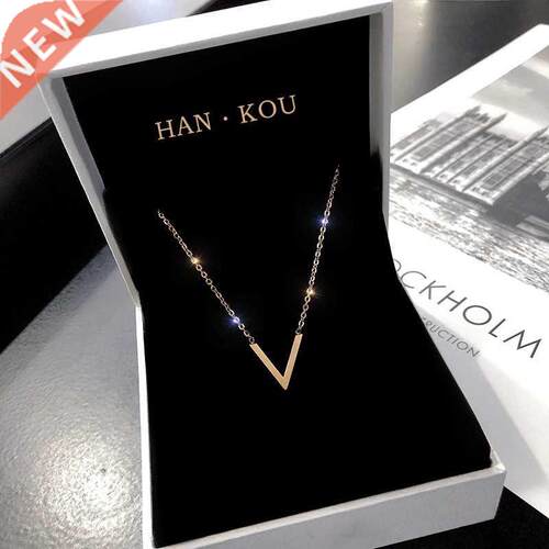 Simple Cute Letter V Pendant Necklaces (without box) For Wom