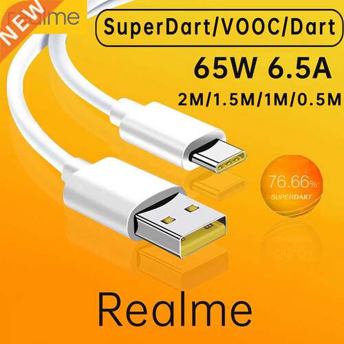 Realme Original Type C Cable Phone Cables 65w 50W 6.5A Super