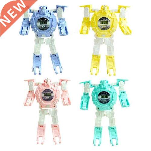 Creative Children Cartoon Robot Deformation Wristwatch ABS